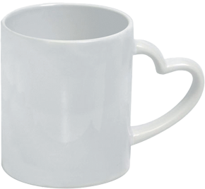 لیوان سفید دسته قلبی